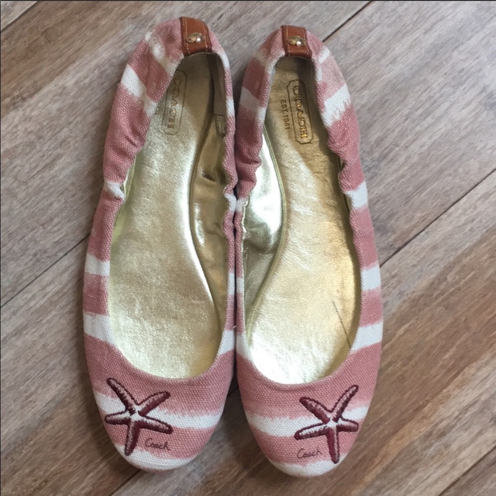 Coach pink starfish flats